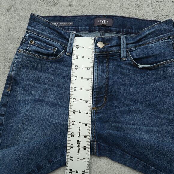 Not Your Daughters Jeans NYDJ Womens Size 6P Mid-Rise Wide Cuff Capri 21" Inseam - Picture 9 of 16